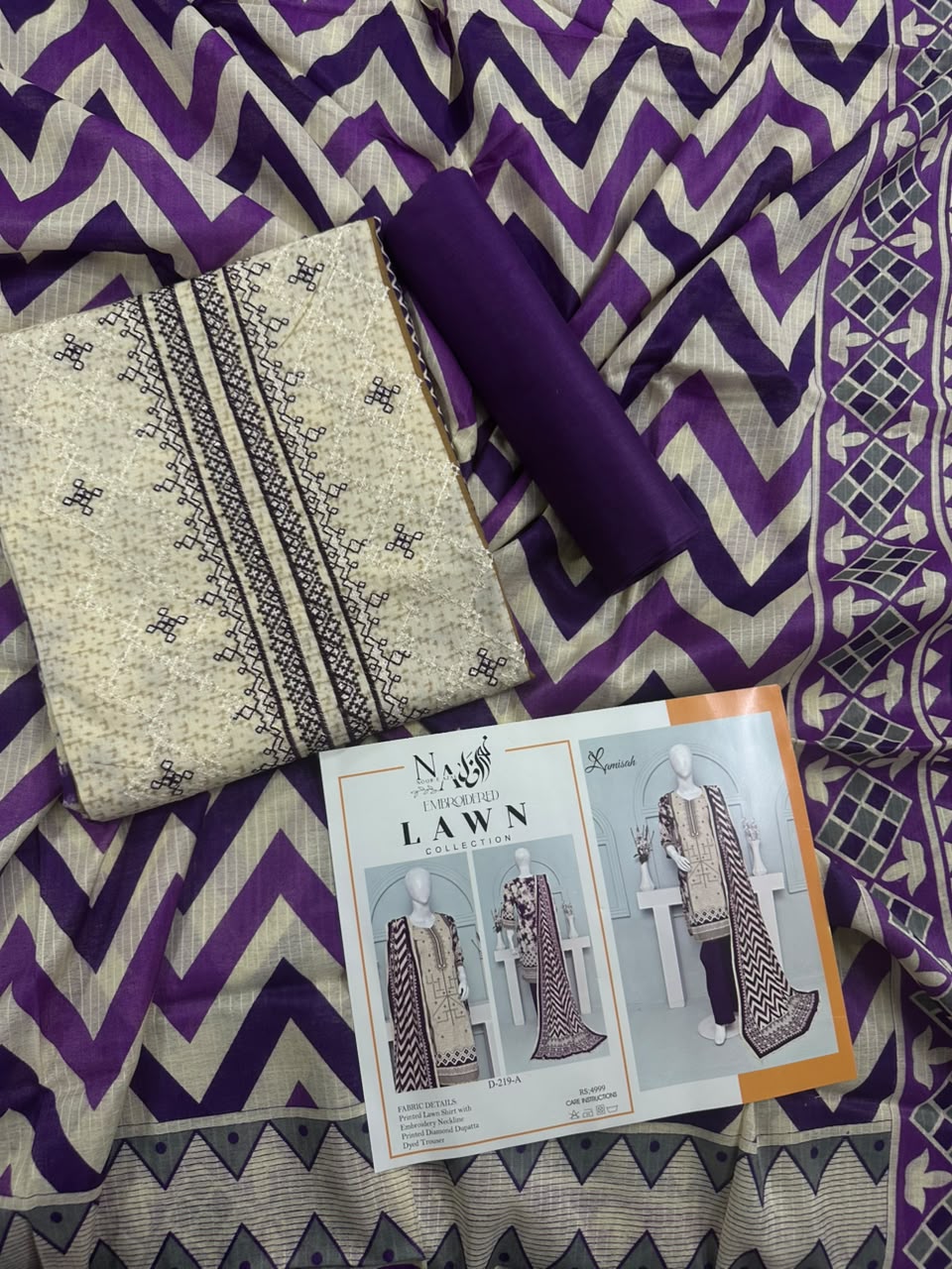 Noor E Azal D-219-A Embroidered 3Pcs