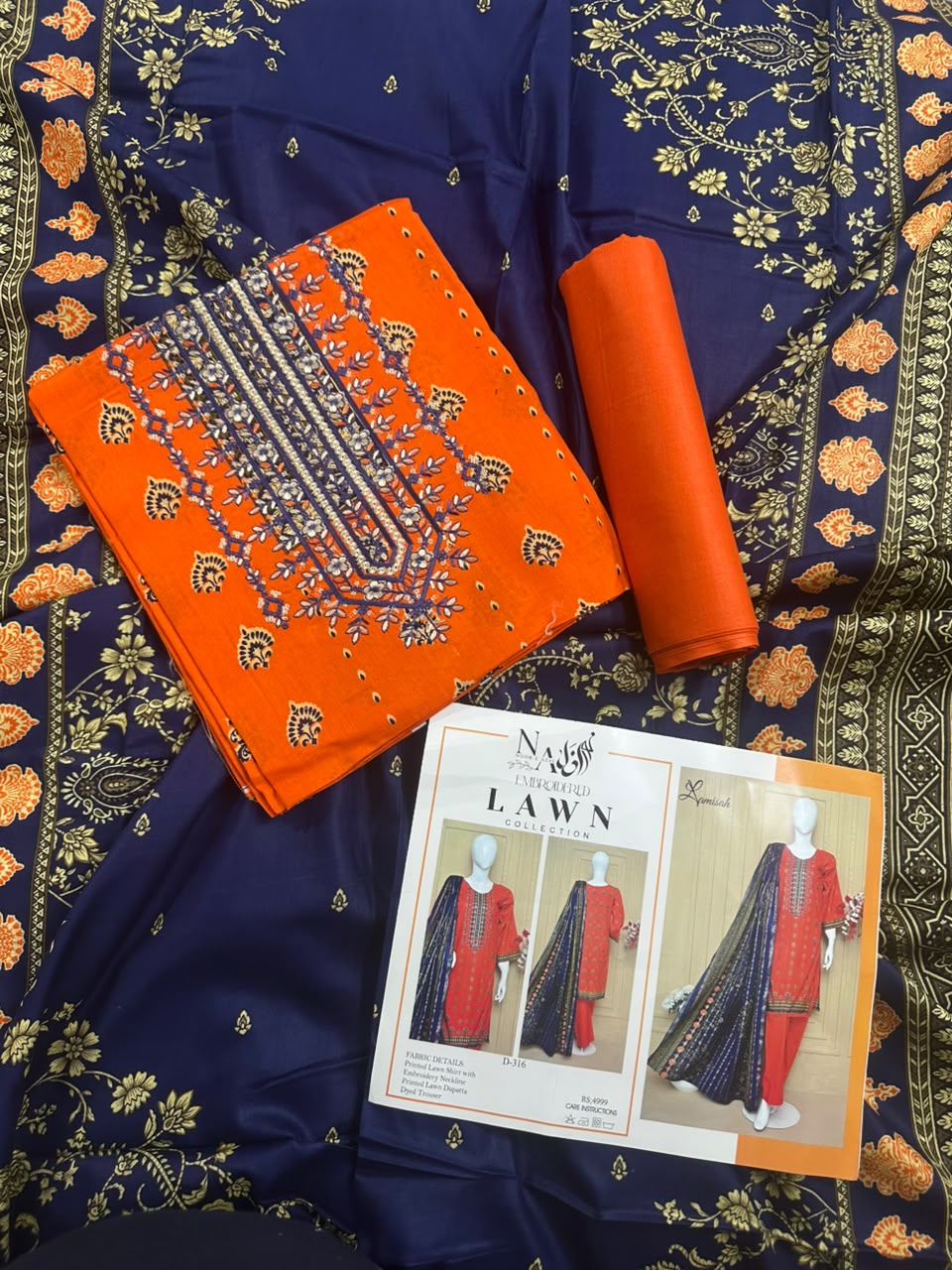 Noor E Azal D-316 Embroidered 3Pcs