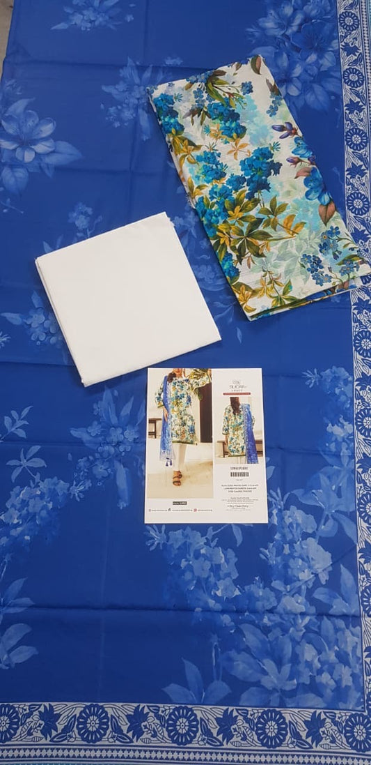 Salitex Silkoria Doria 100% Original Lawn Unstitched 3 Pieces ❤️