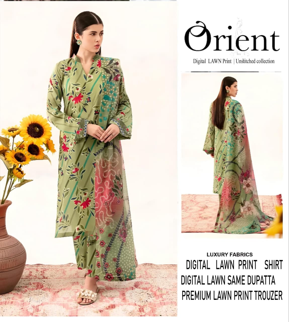 Orient Unstitched Lawn 3 Piece in Wholesale Price π₯