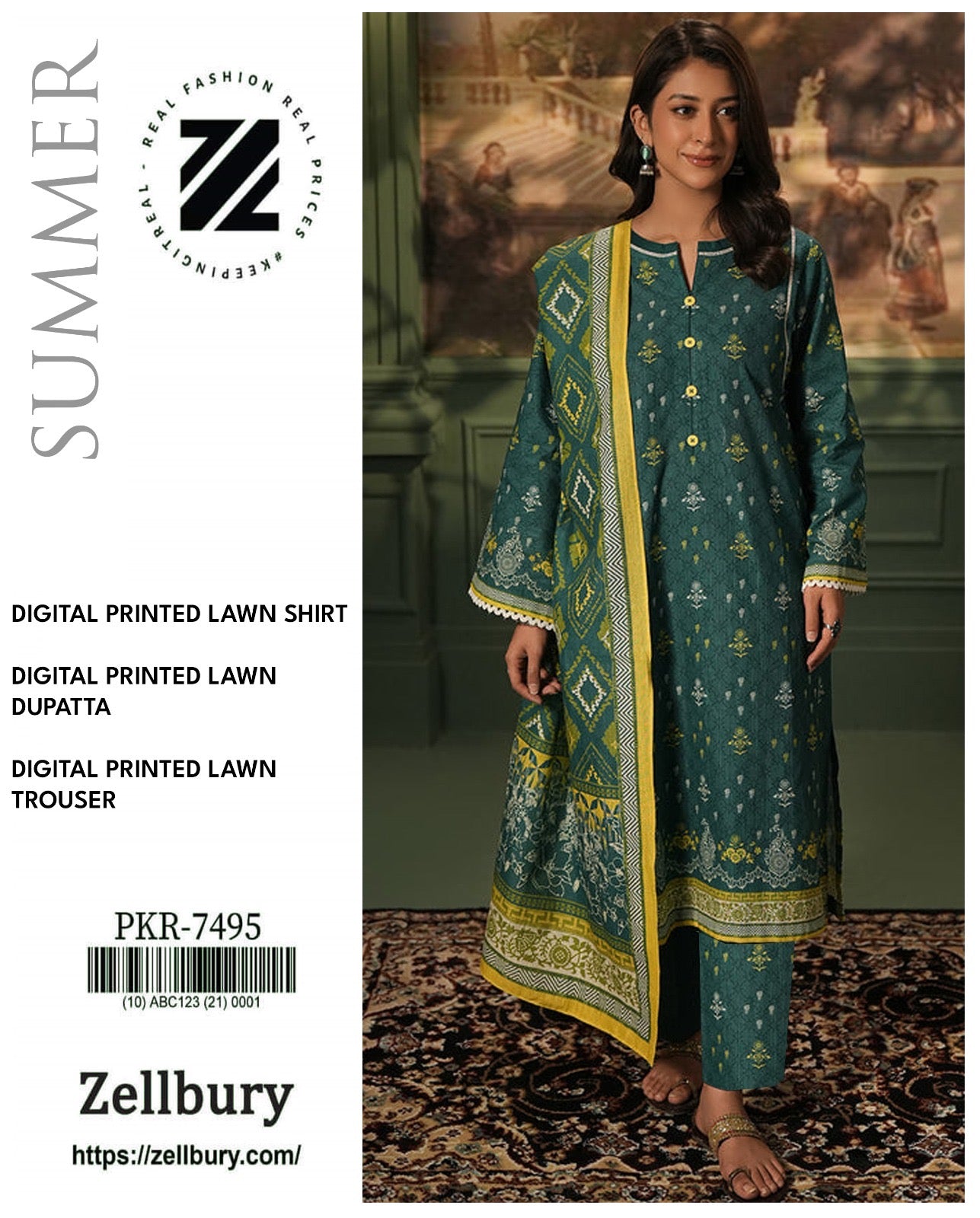 ZELLBURY LAWN 3PCS UNSTITCHED π₯πβ€οΈ