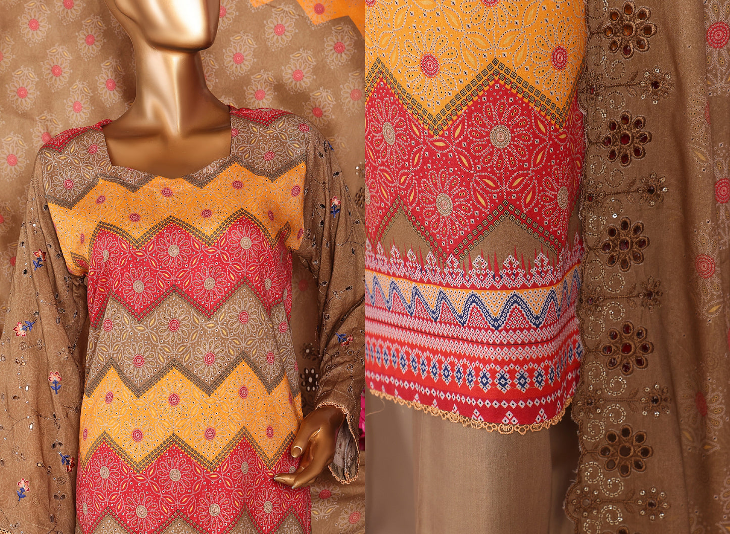 MTF AASHI Lilen Chikankari Embroidered 3 Piece Collection 2025