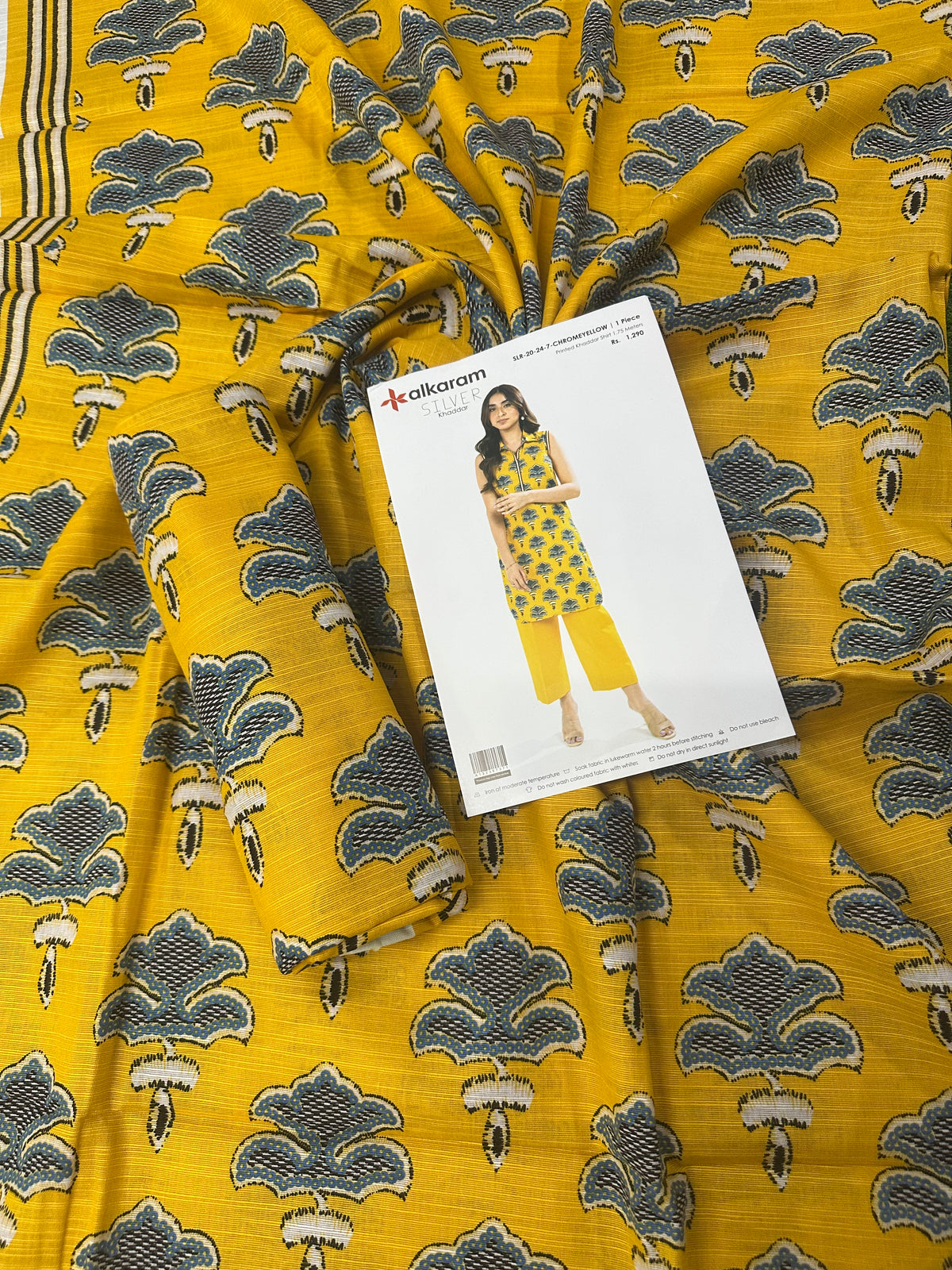 Alkaram Chrome Yellow Khaddar 2Pcs