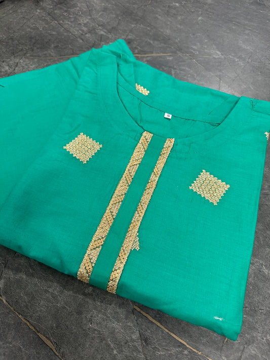 Dyed Zari Embroidery Cords Lawn - Cotton Stitched 2P