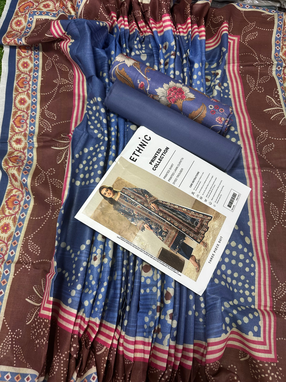 Ethnic Blue Printed 3Pcs