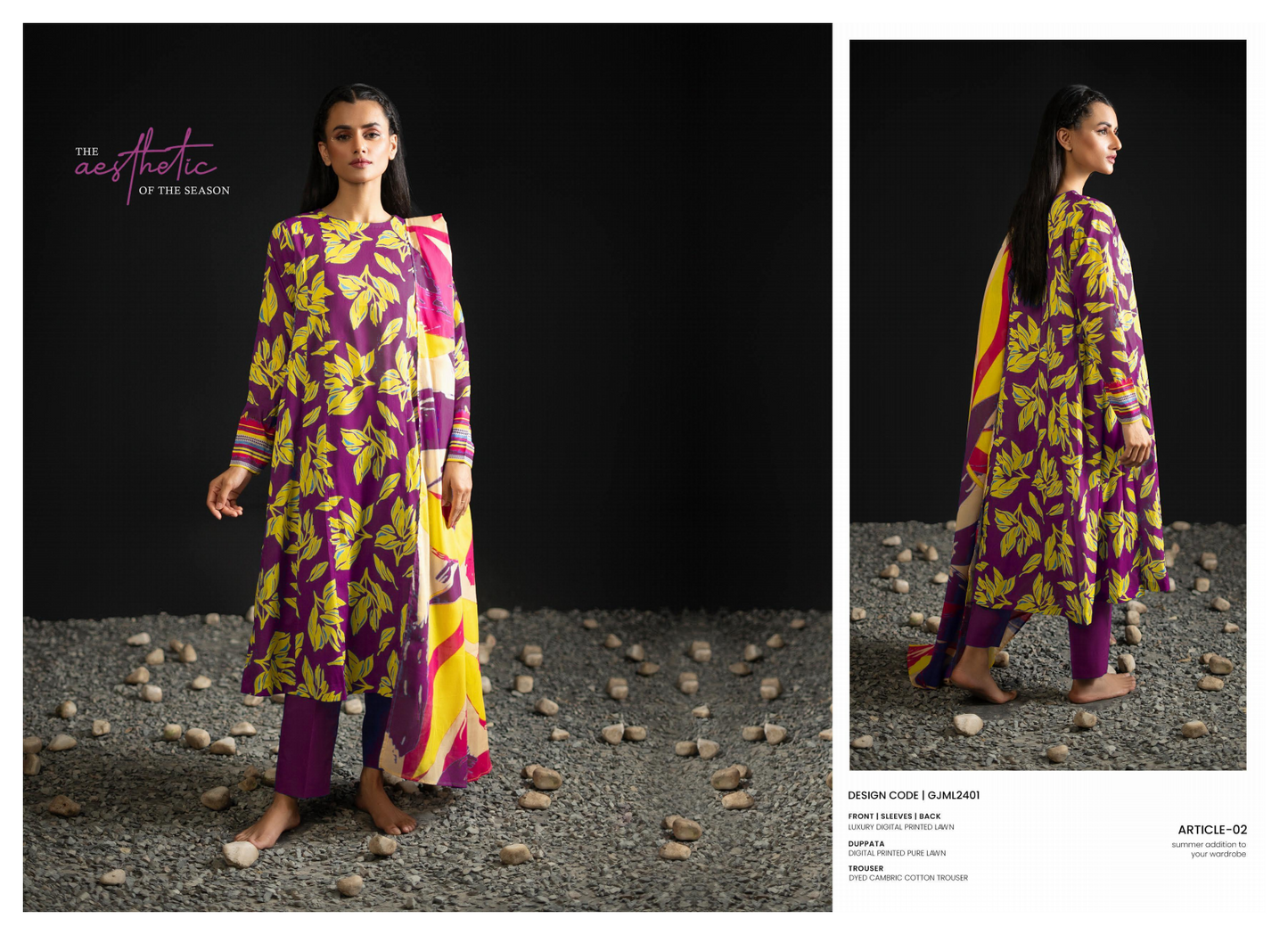 Binsaeed Lawn 2024 3P | A02