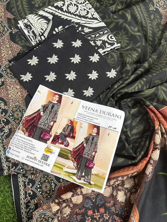 VEENA DURRANI Unstitched Lawn 3 Piece in Wholesale Price π₯