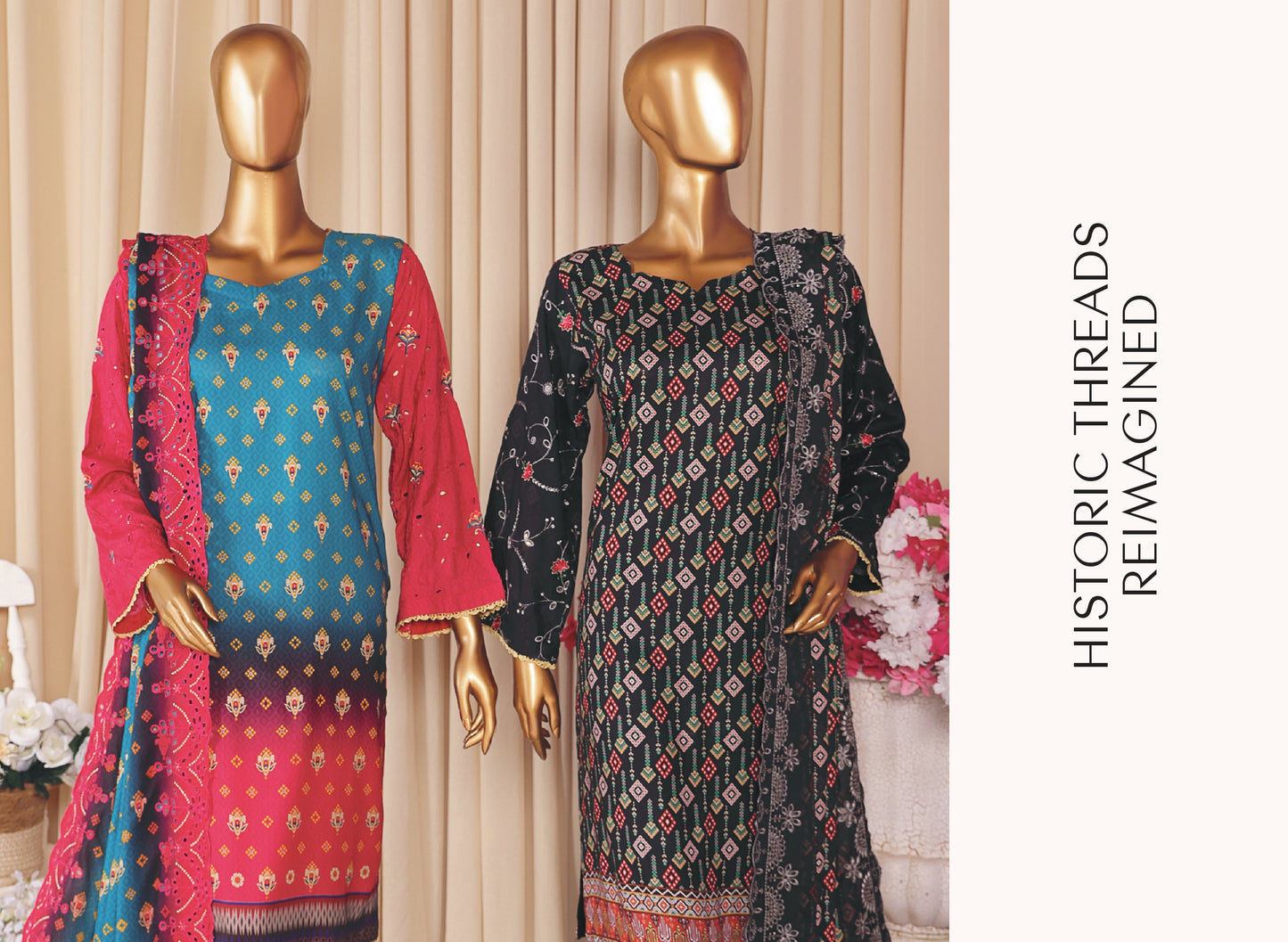 MTF AASHI Lilen Chikankari Embroidered 3 Piece Collection 2025