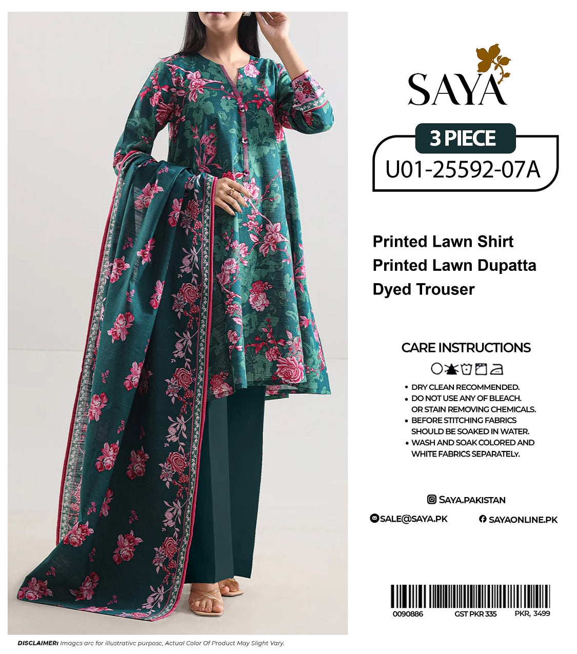 π°π SAYA SUMMER COLLECTION ππ°β¨ 3 PIECE UNSTITCHED LAWN β¨U01-25592-07A