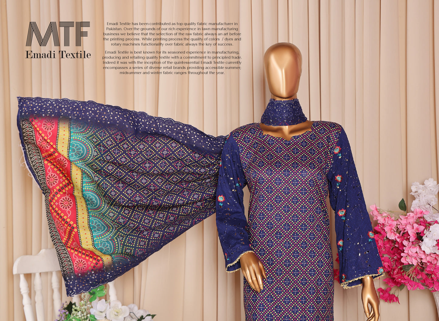 MTF AASHI Lilen Chikankari Embroidered 3 Piece Collection 2025