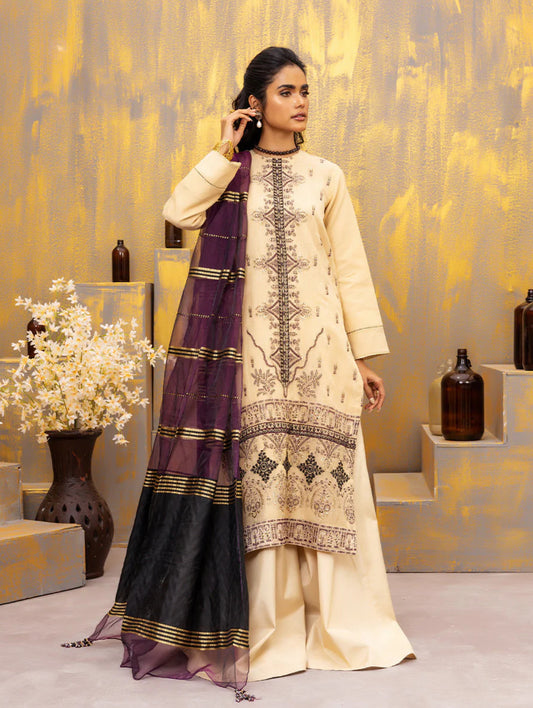 Salitex fancy Base by with Zari Orgnaza dupatta 3P WK-01140UT V