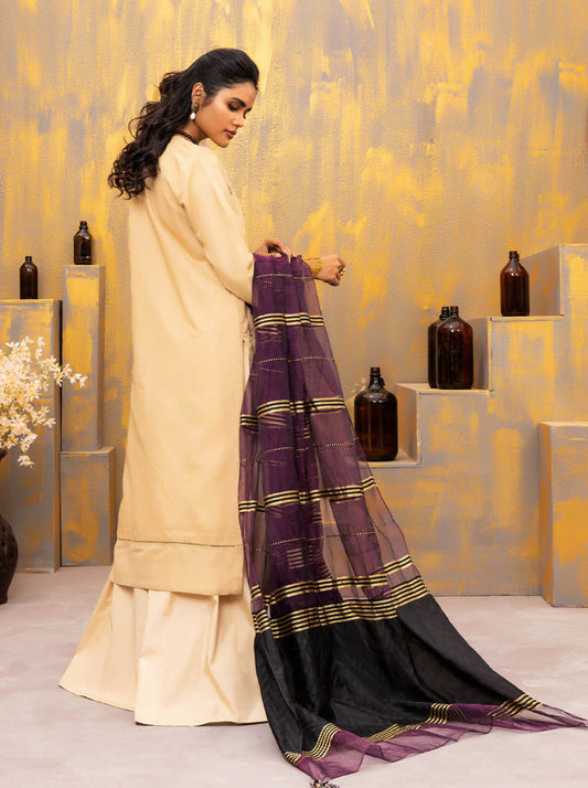 Salitex fancy Base by with Zari Orgnaza dupatta 3P WK-01140UT V