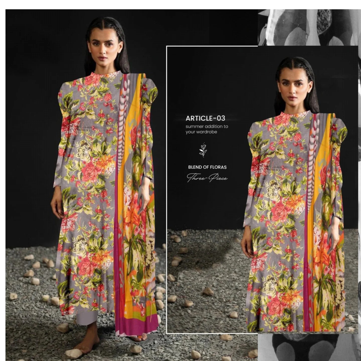 Binsaeed Lawn 2024 3P | A03