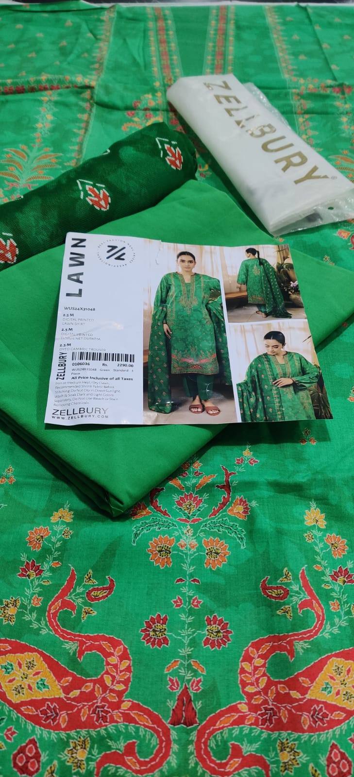 Zellbury With Net Duppata 3Pc