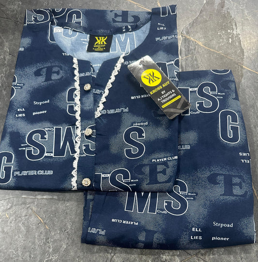 Stitched 2 Pieces Polo Allover Cords Set