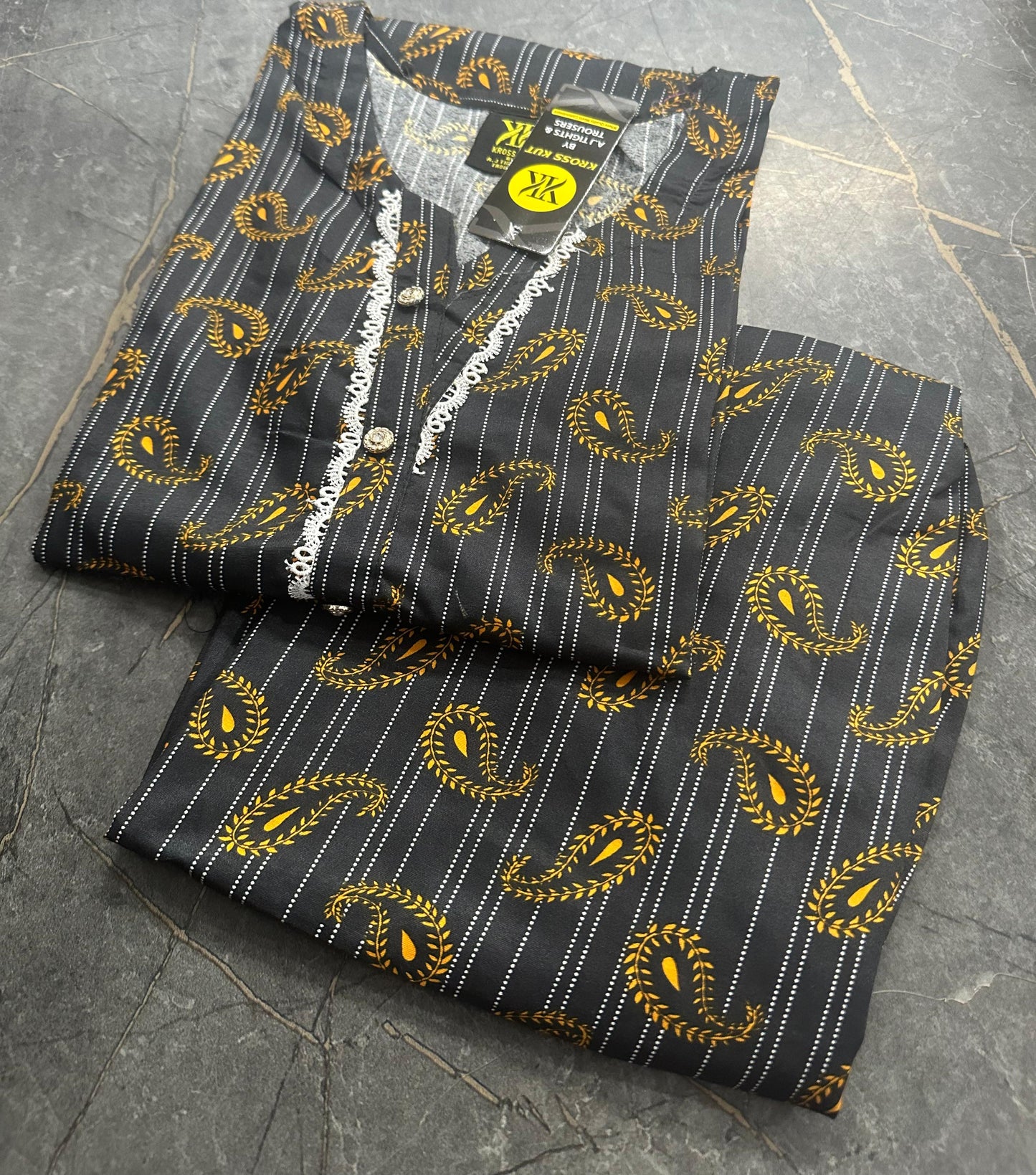 Stitched 2 Pieces Polo Allover Cords Set
