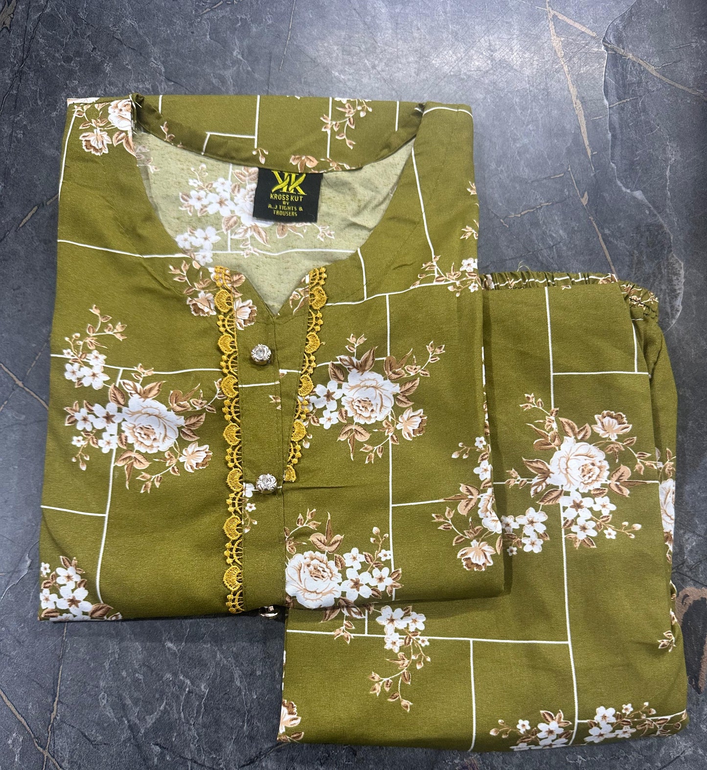 Stitched 2 Pieces Polo Allover Cords Set