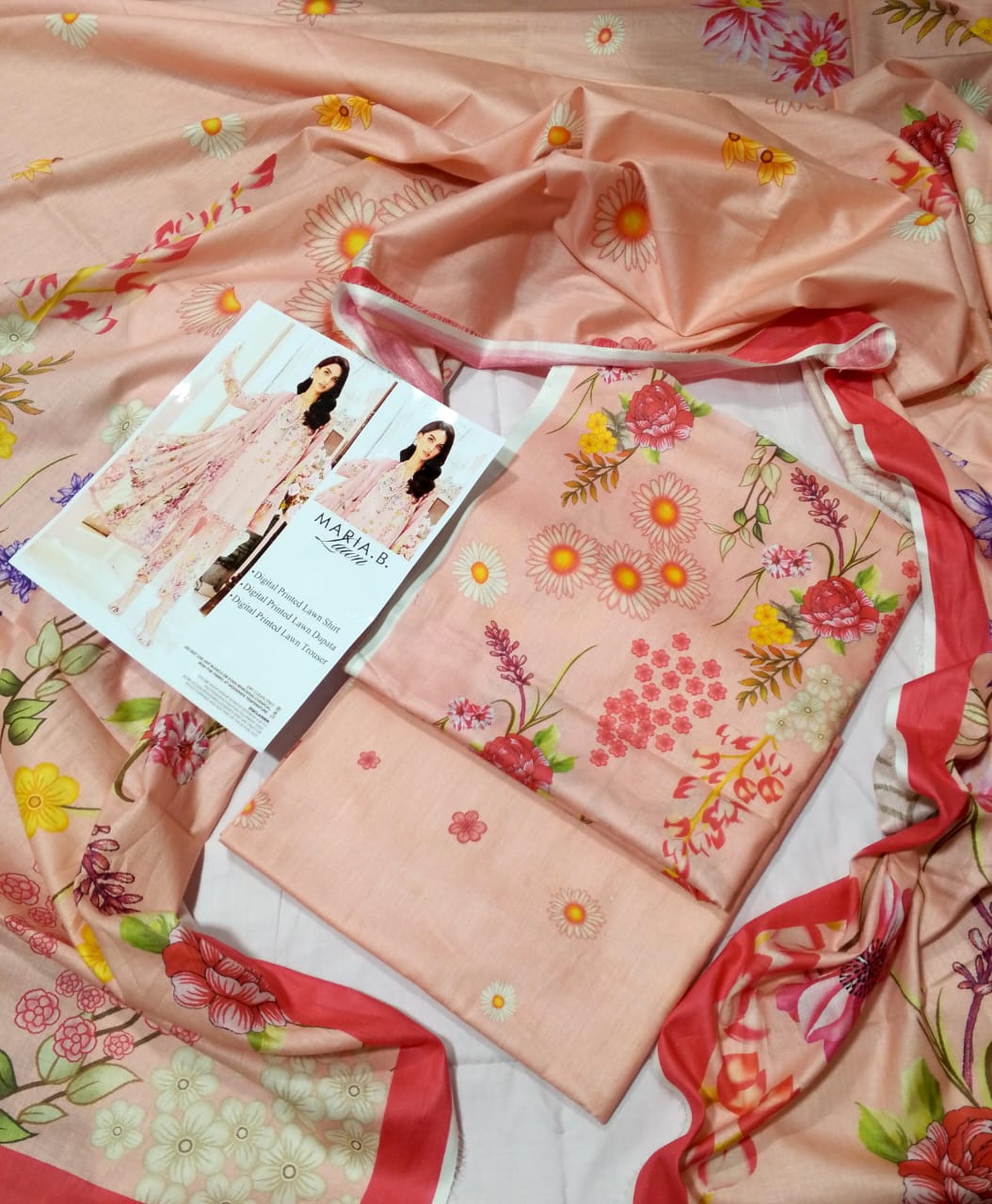 Maria.B Lawn Unstitched 3 Pieces in Wholesale Price 🔥🧡