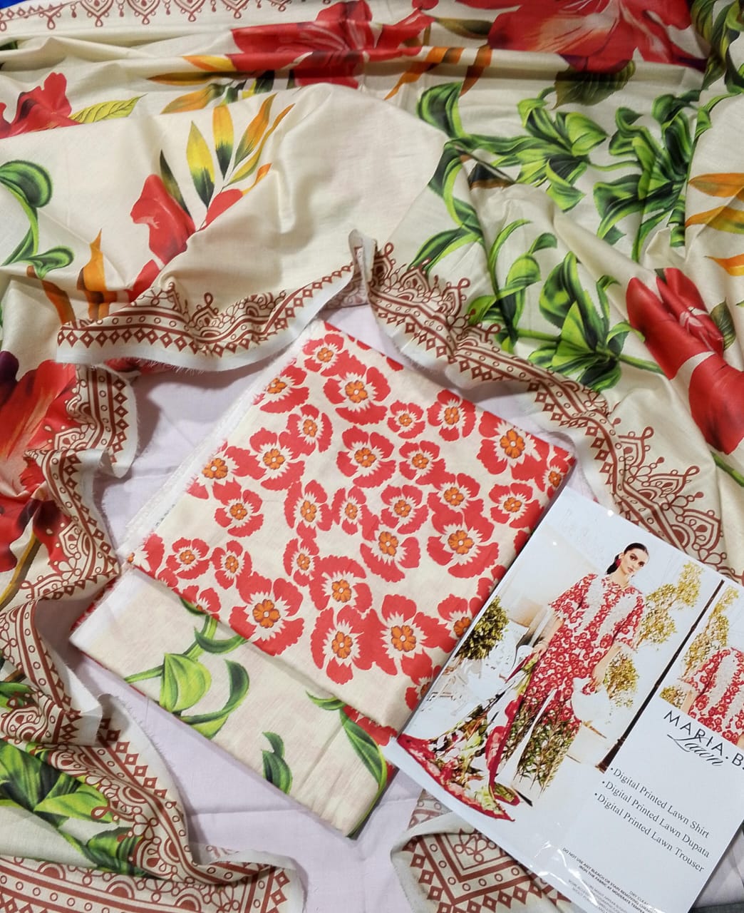 Maria.B Lawn Unstitched 3 Pieces in Wholesale Price 🔥🧡