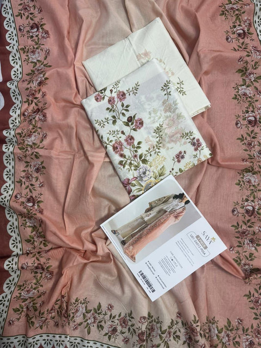 Saya Ivory 3PCs Printed Lawn Unstitched Collection