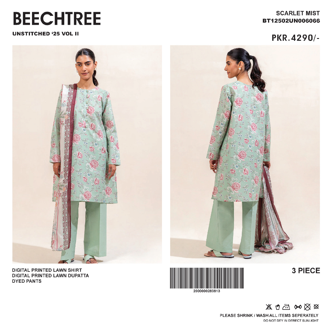 Beechtree Unstitched Lawn 3P β¨π