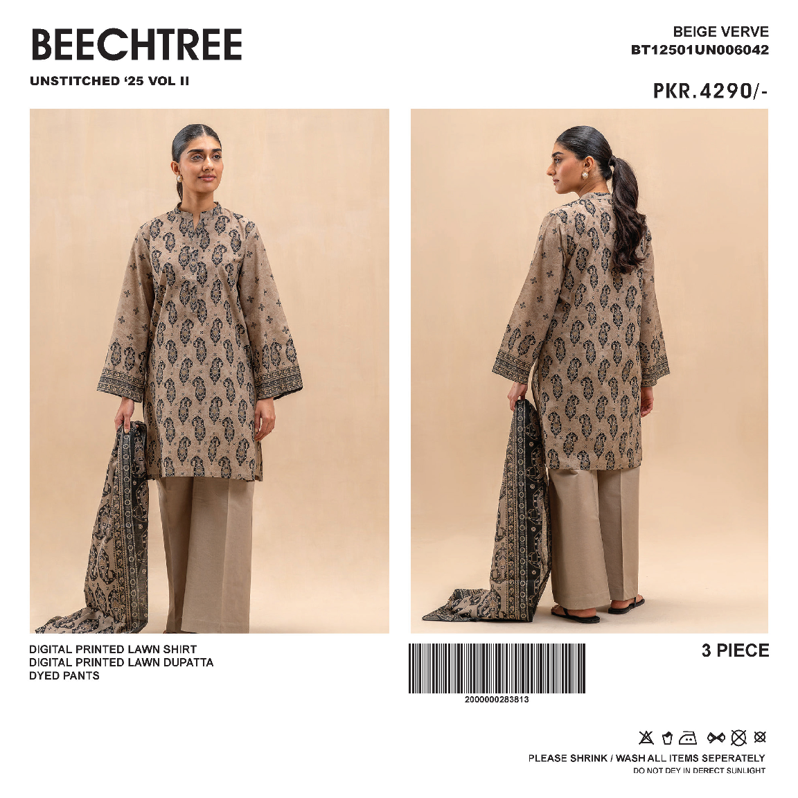 Beechtree Unstitched Lawn 3P β¨π