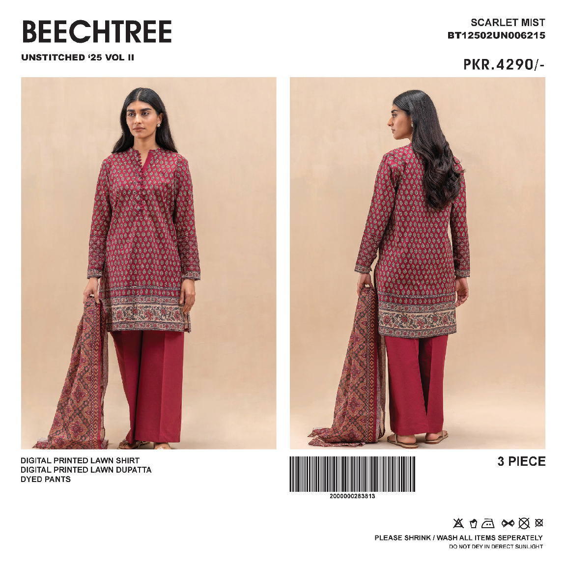 Beechtree Unstitched Lawn 3P β¨π