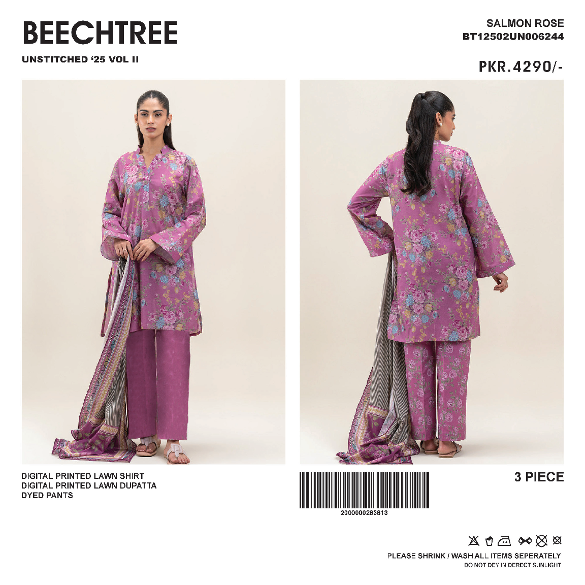 Beechtree Unstitched Lawn 3P β¨π