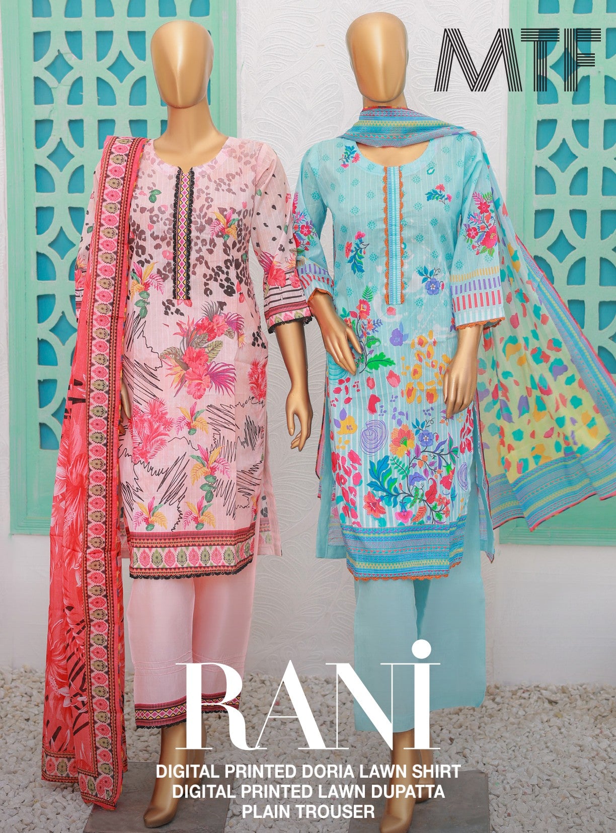 RANI DORIA PRINTED LAWN 3P by MTF