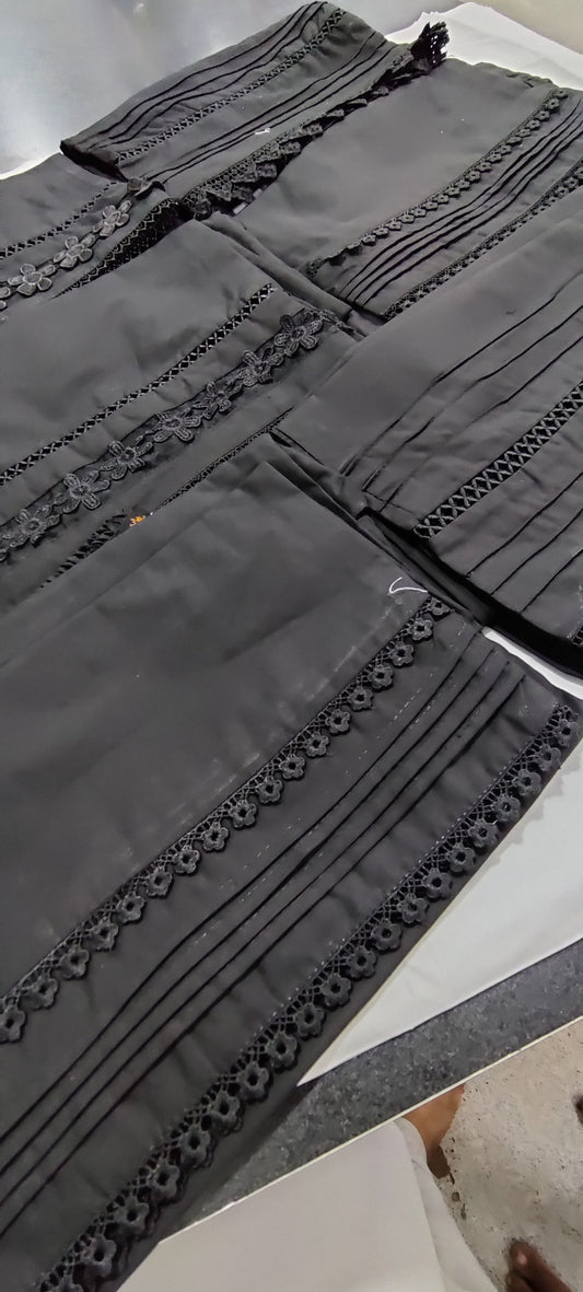 Cotton Stitched Plazo In Black 🖤 & White 🤍