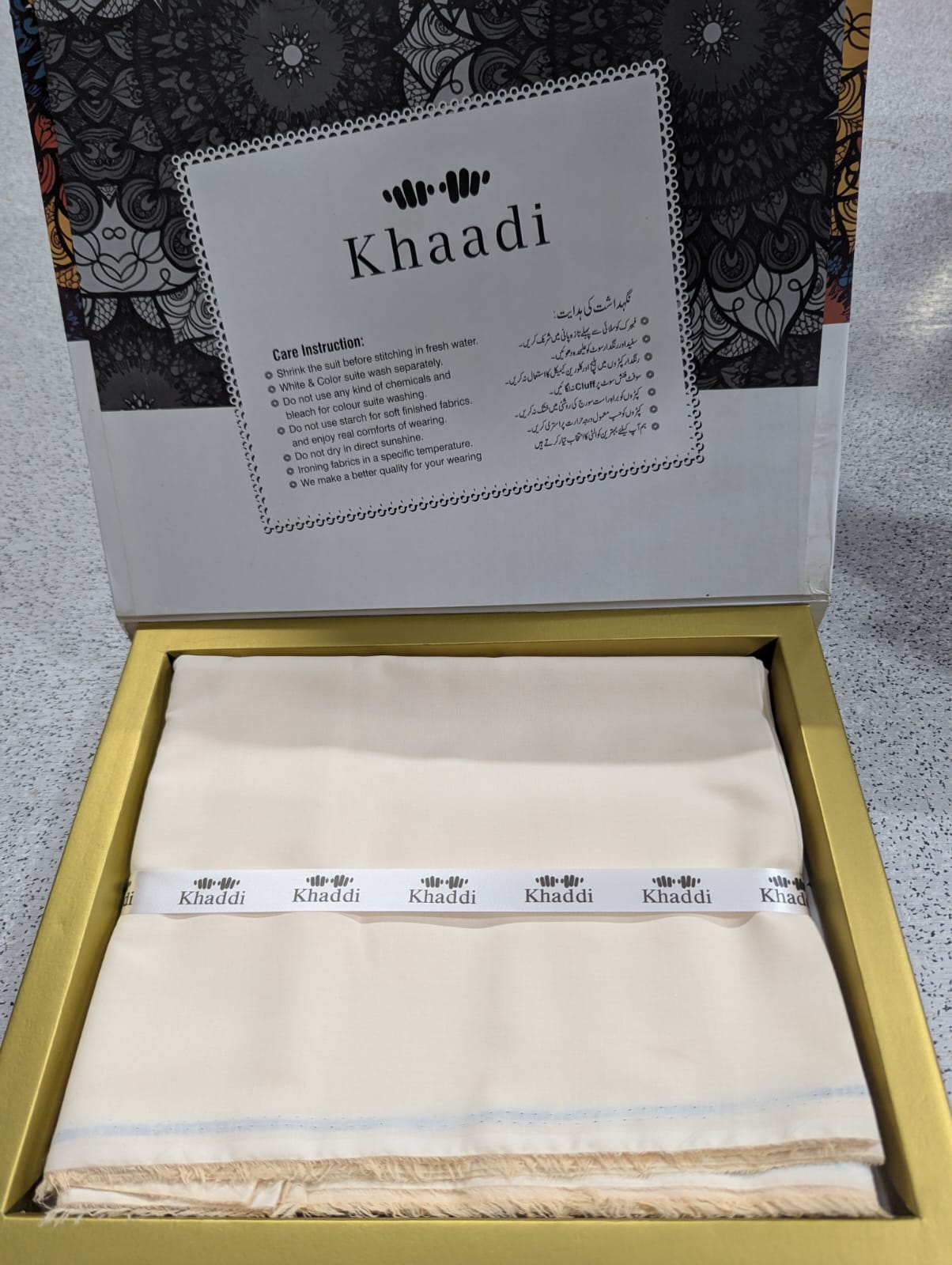 Khaadi Gents With Box Unstitched Soft Cotton