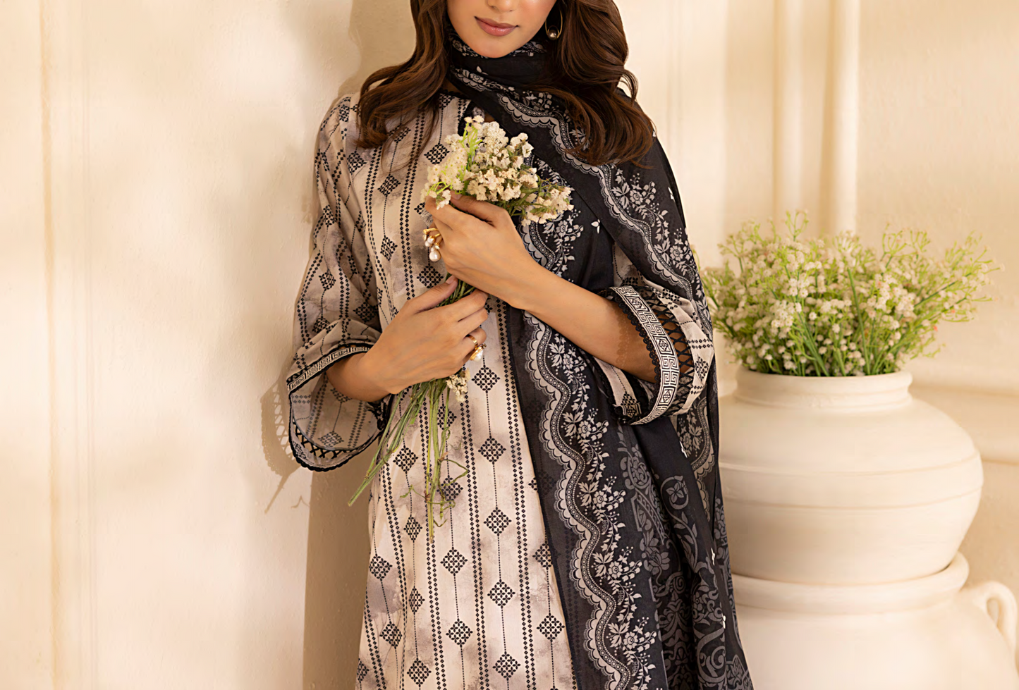 Salitex 100% Original Lawn ❤️ MONOCHROME B&W by SANA& SARA