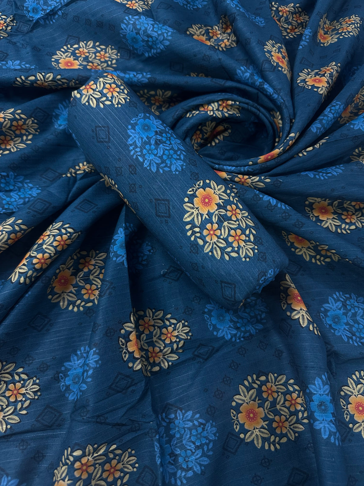 Sapphire & Bareeze Blue 2Pcs All-Over Printed