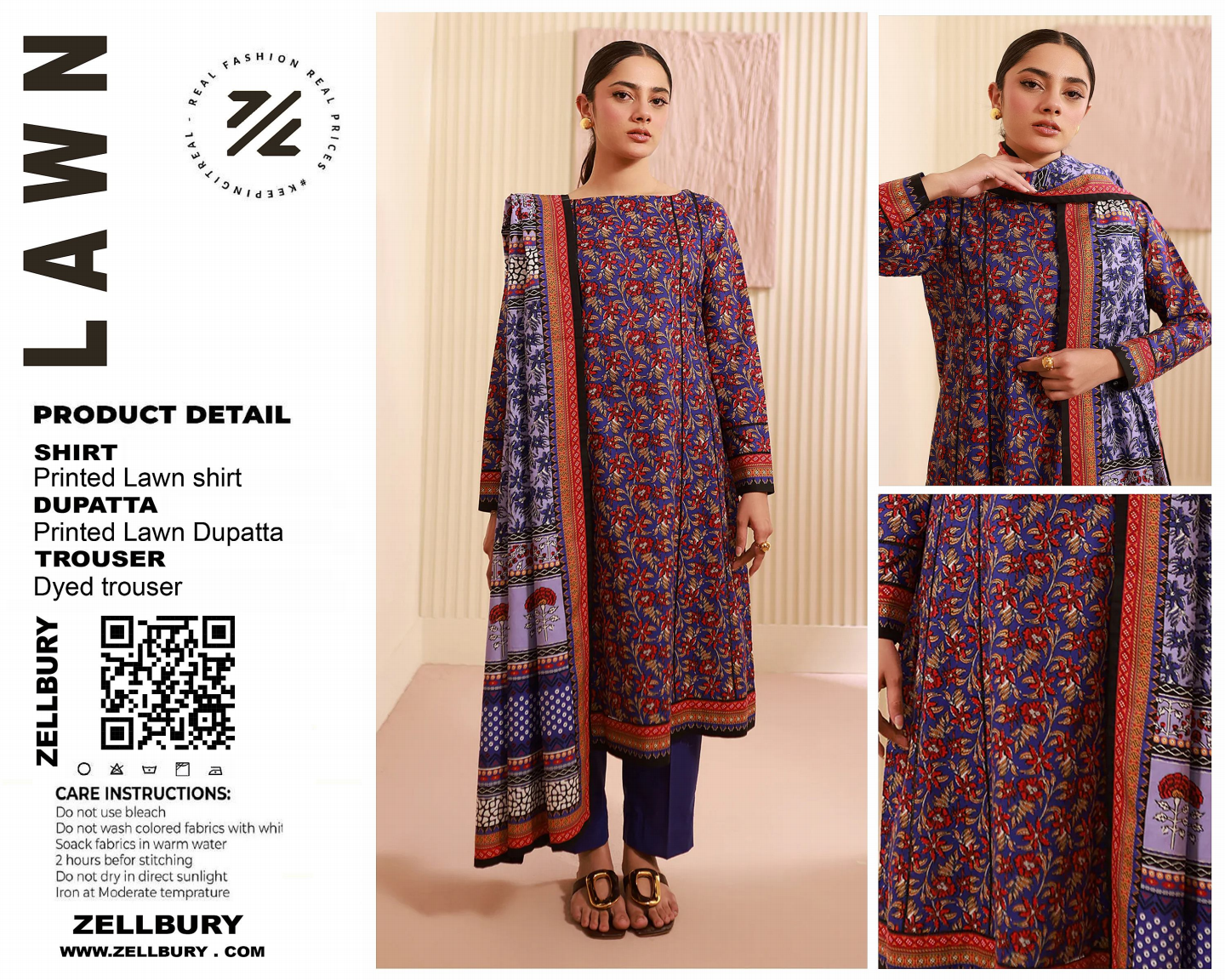 GulAhmed,Khaadi,Zellbury,Ego,Salitex,CrossStitch,Nishat,Firdous,Baroque,Maria.B,Alkaram ,SanaSafinaz Printed Unstitched 3P in 1299π΅π°π