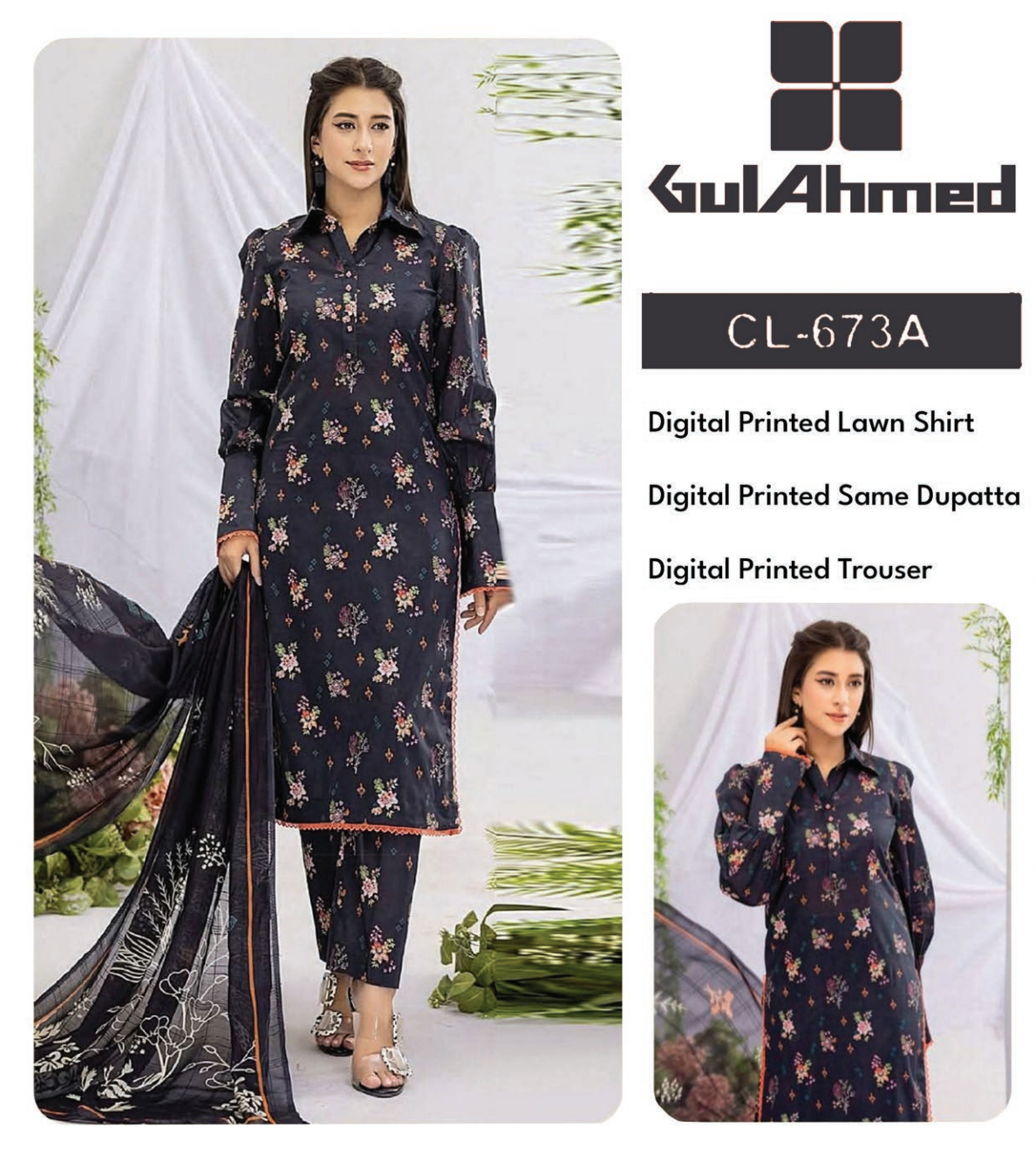 GulAhmed Lawn Printed 3PC In Wholesale Price