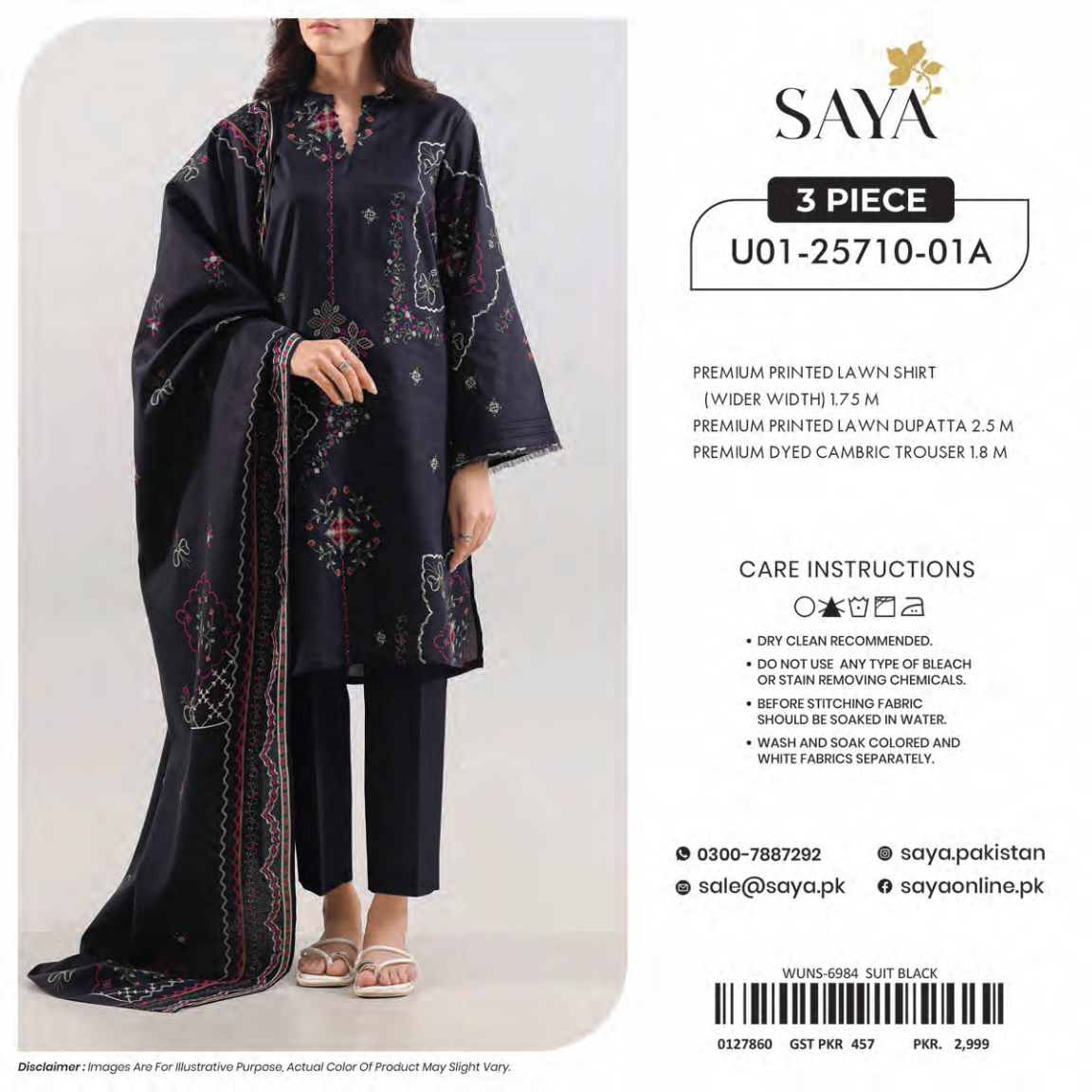 π°π SAYA SUMMER COLLECTION ππ° ππ 3 PIECE UNSTITCHED LAWN ππ
U01-25710-01A