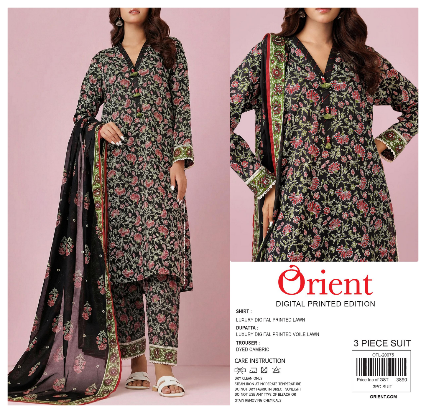 ✨💖ORIENT💖✨🌸PRINTED LAWN 3 PIECE🌸 OTL-20075