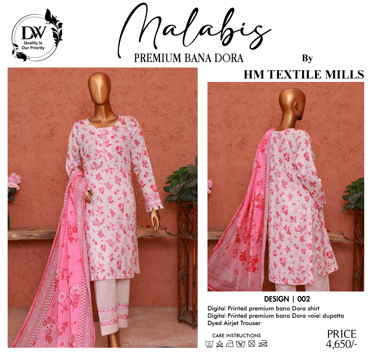 Malabis Doria Lawn Unstitched 3 Pieces 🔥❤️