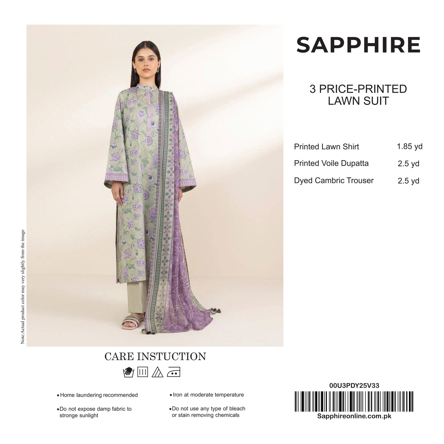 Sapphire Unstitched Lawn 3P