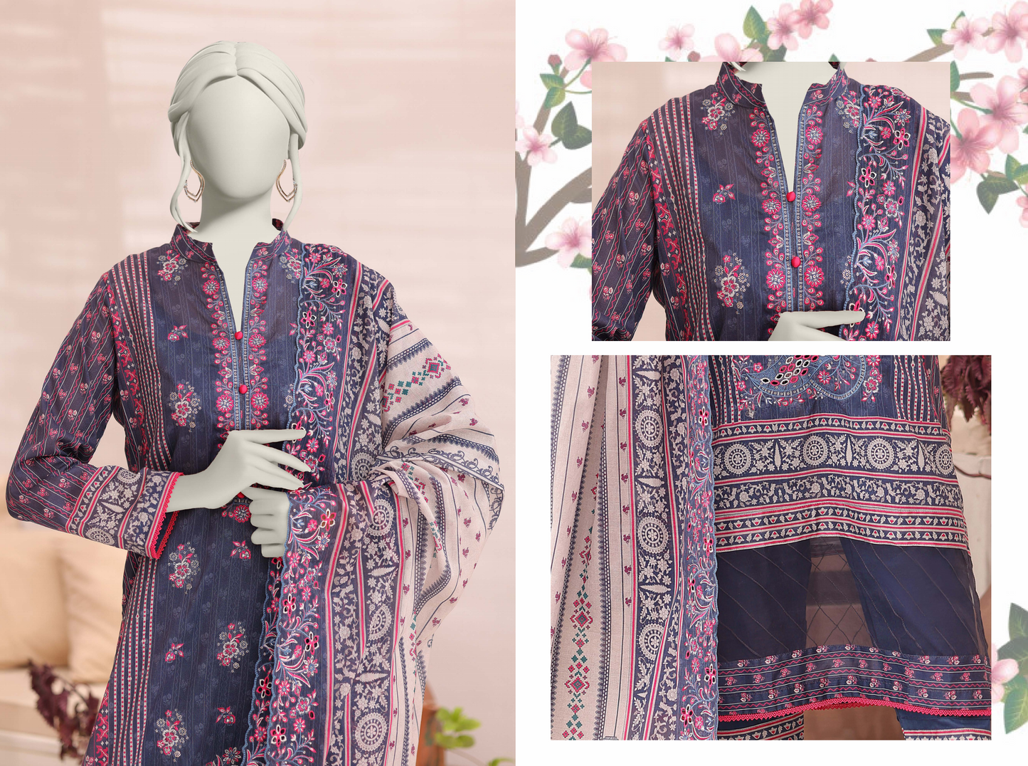 š§”š„ ALMEERAH FLORENCE Embroidery Cutwork Dupatta 3 Pieces š„ā¤ļø