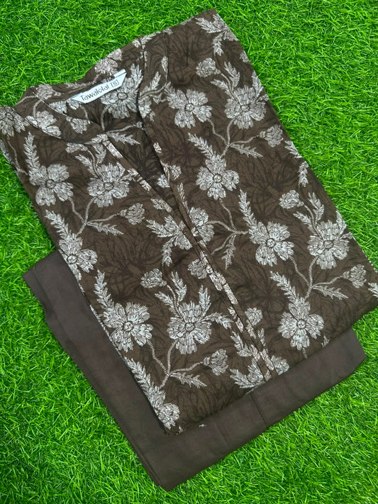 Tawakkal Brown Stitched 2-Piece