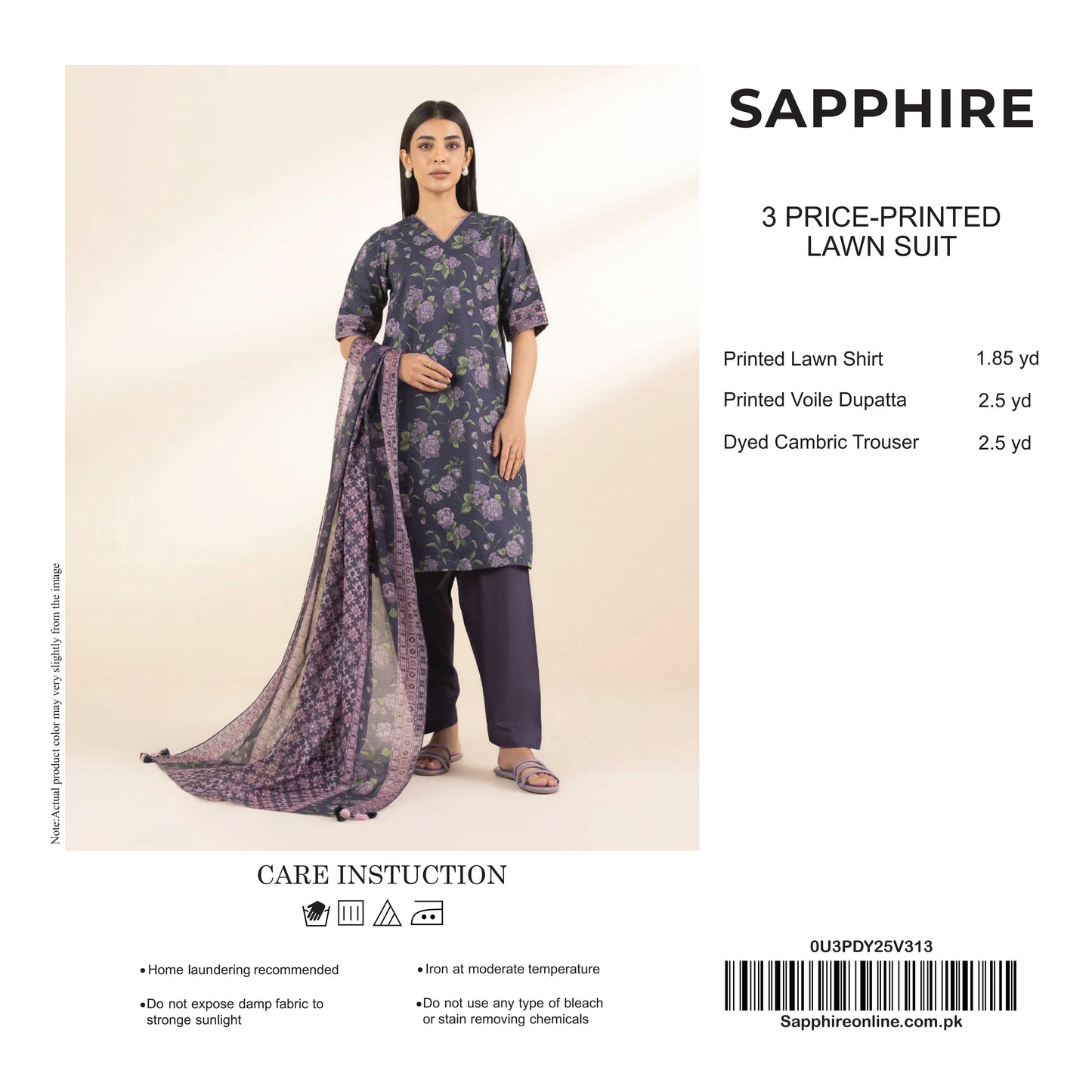 Sapphire Unstitched Lawn 3P