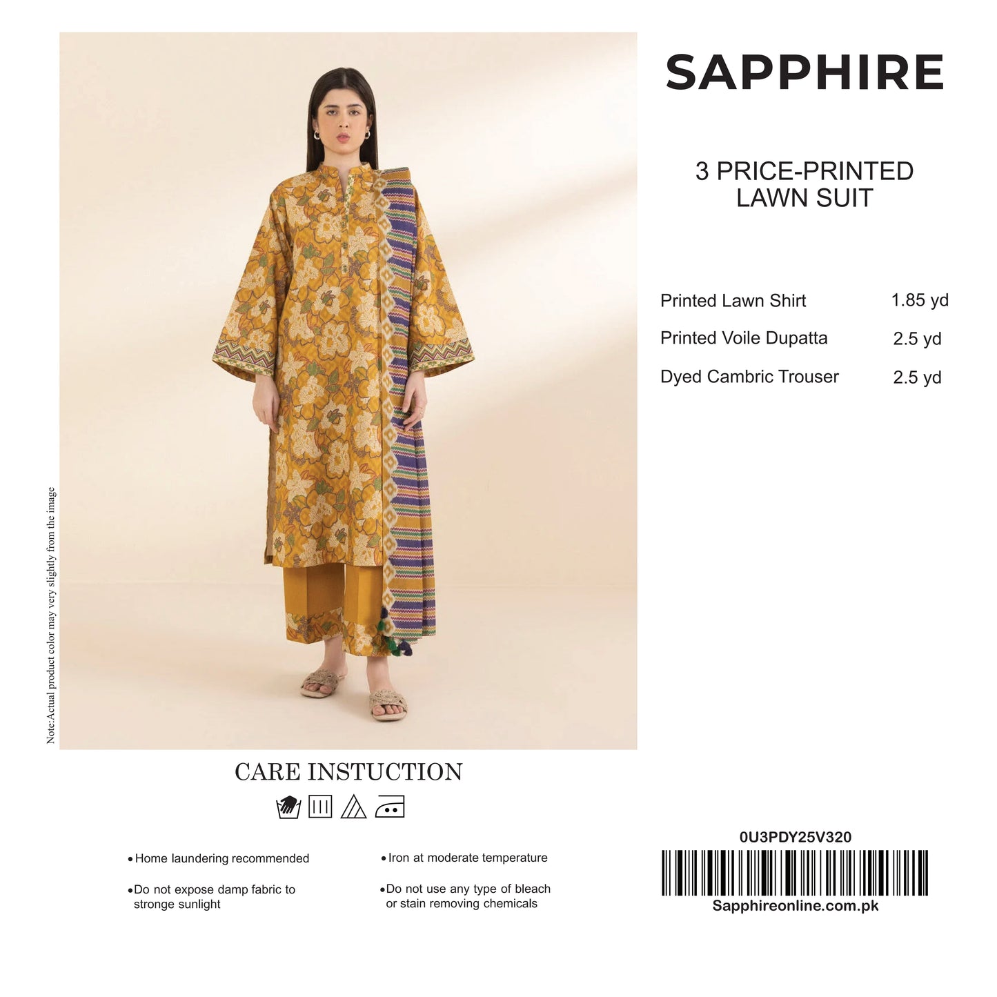 Sapphire Unstitched Lawn 3P