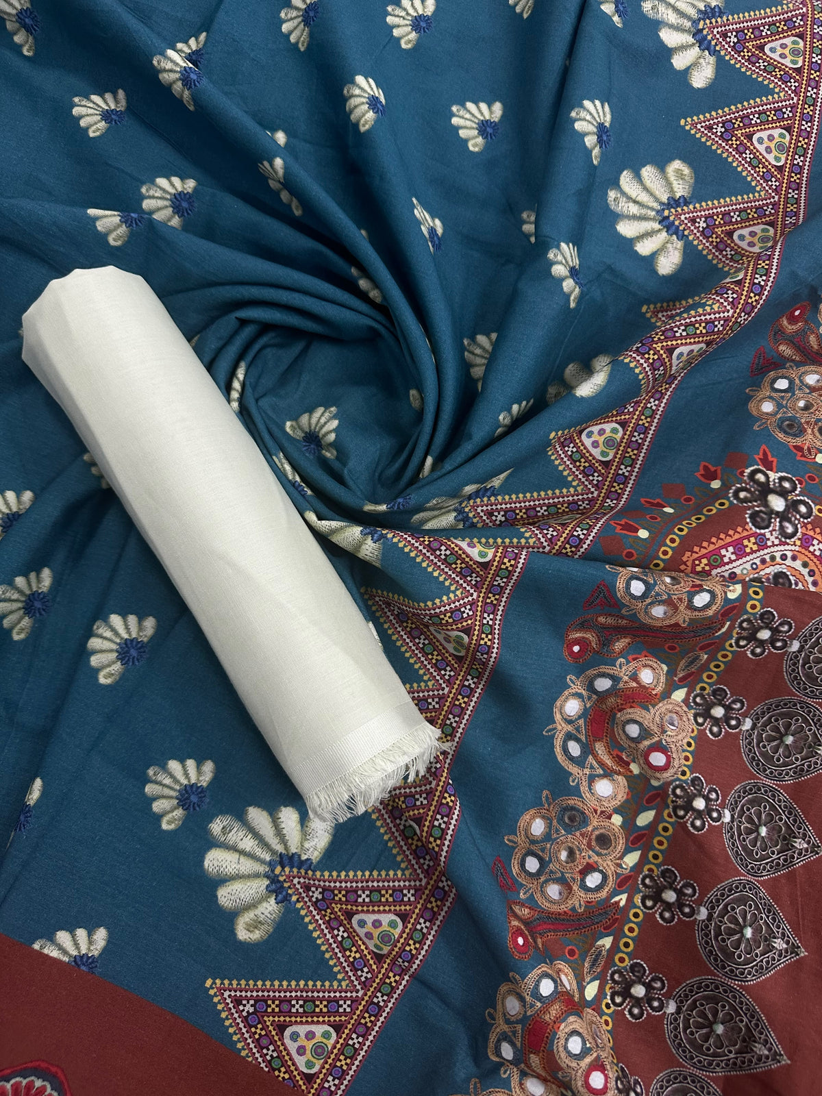 J. Teal Blue Printed 2Pcs