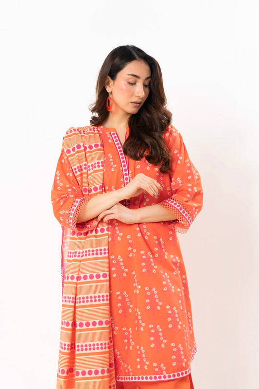 Alkaram Digital Printed Lawn 3 Piece ๐๐งก