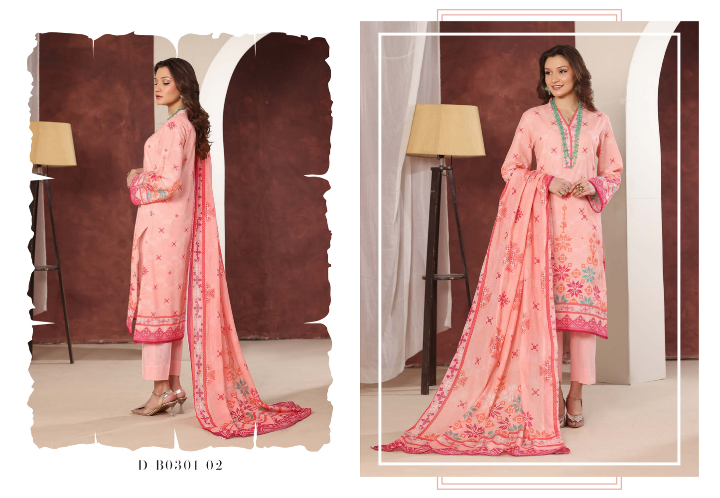 Izhan Magic Premium Digital Printed 3PC Lawn Unstitched Collection Vol.03 - D B0301 02