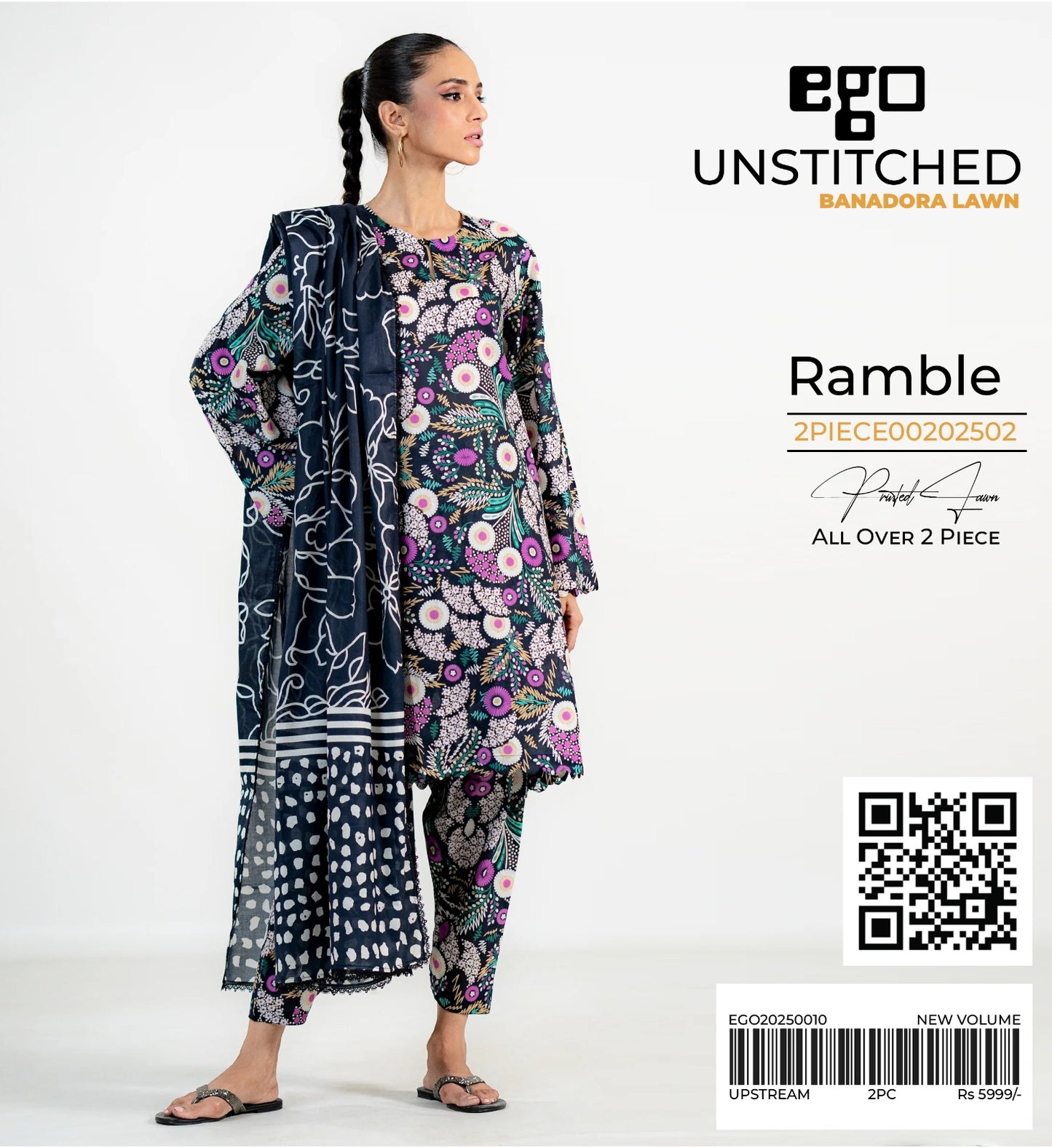 GulAhmed,Khaadi,Zellbury,Ego,Salitex,CrossStitch,Nishat,Firdous,Baroque,Maria.B,Alkaram ,SanaSafinaz Printed Unstitched 3P in 1299π΅π°π