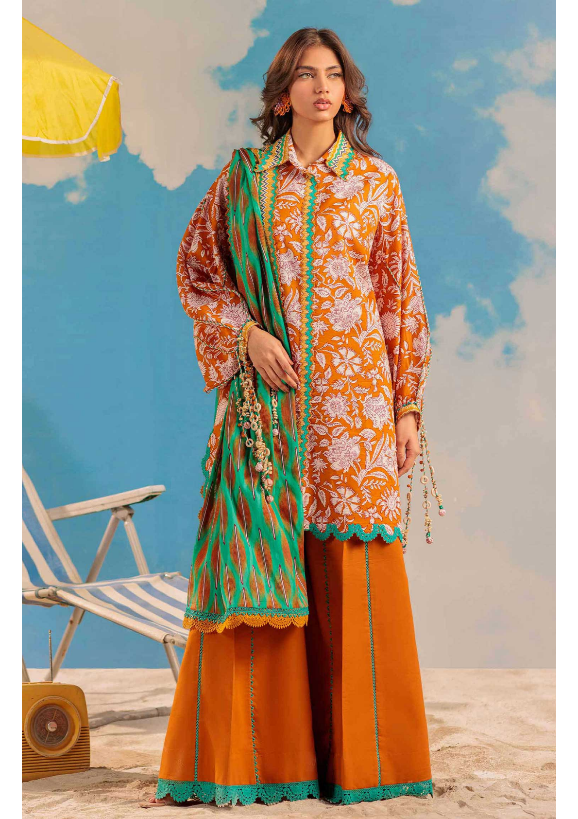 BONANZA DORIA LAWN UNSTITCHED 3 PIECE โก๐๐