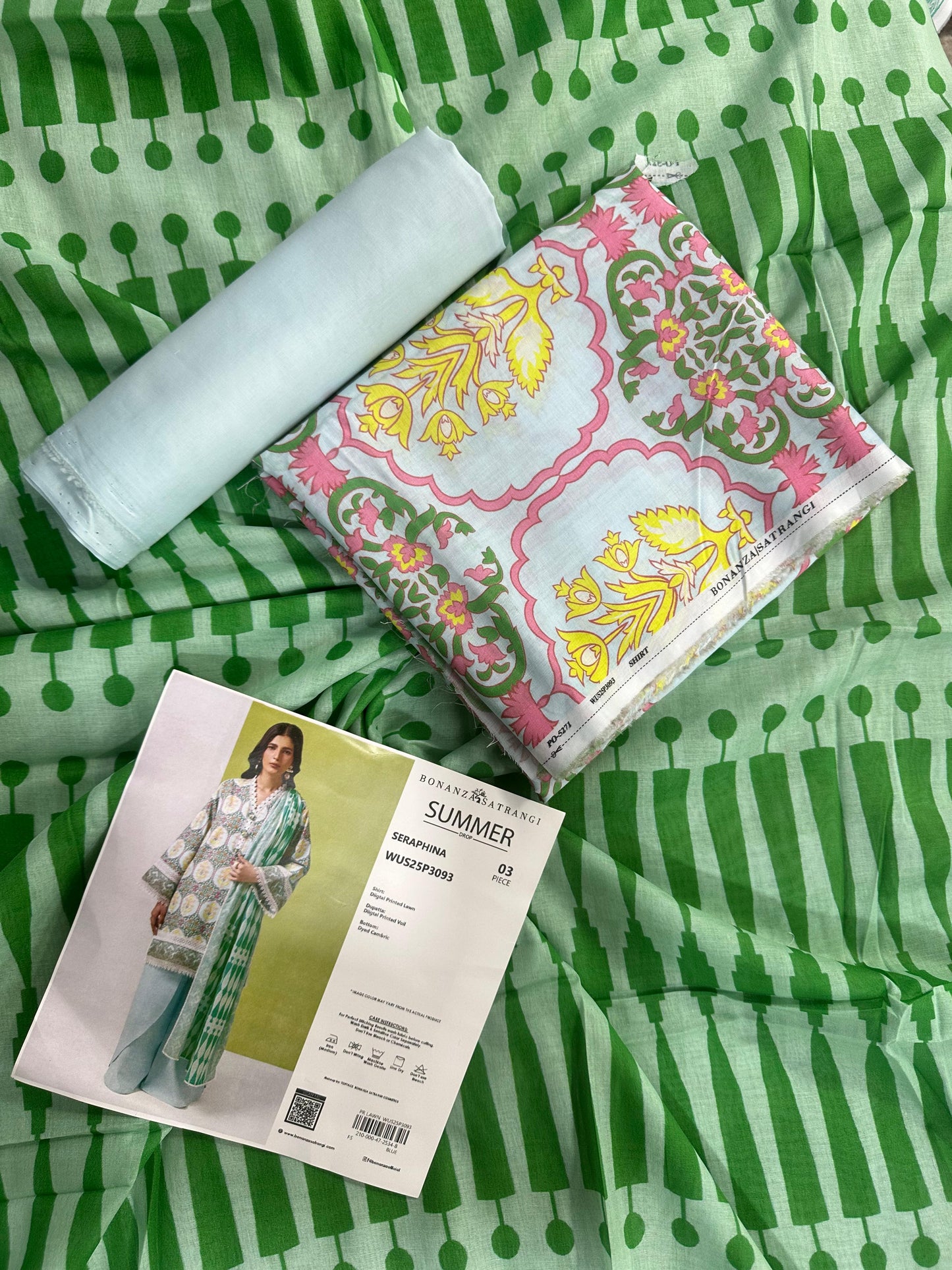 BONANZA SATRANGI (D.C:- WUS25P3093)3PCS UNSTITCHED COLLECTION