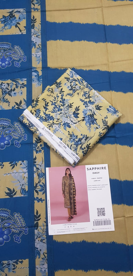 Sapphire Shirt Dupatta Lawn 2Pcs π₯